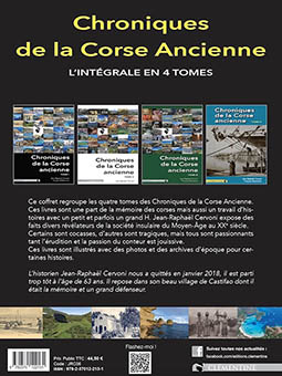 CHRONIQUES DE LA CORSE ANCIENNE - L’INTEGRALE EN 4 VOLUMES - Jean Raphaël Cervoni 
